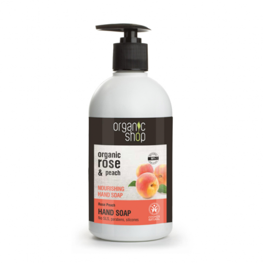 Nahrhafte Handseife mit Rosen und Pfirsichen 500 ml Nahrhafte Handseife mit Rosen und Pfirsichen 500 ml