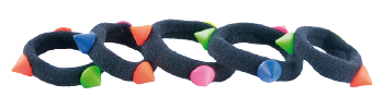 Elastische Pop-Haargummis mit Dreiecken 5 Einheiten Elastische Pop-Haargummis mit Dreiecken 5 Einheiten