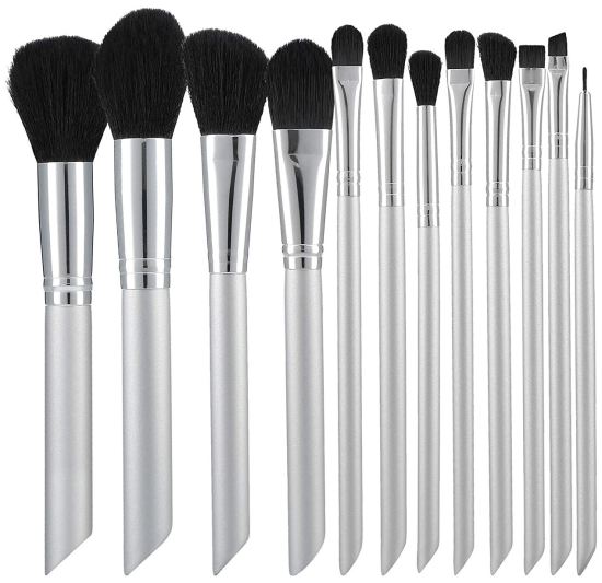 Graue Make-up Pinsel Set 12 Stück